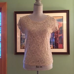 Ultra pink small champagne lace top